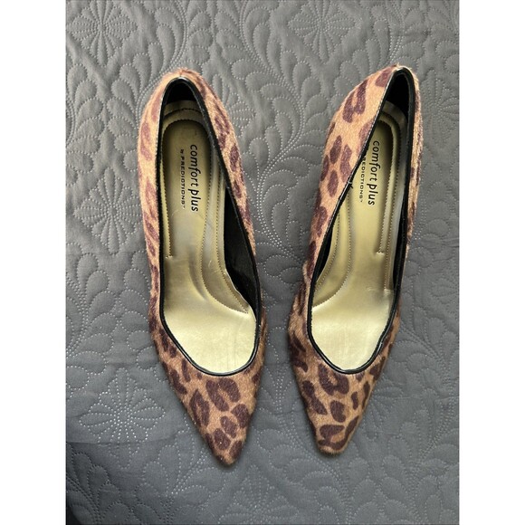 Comfort Plus by Predictions Shoes Womens SZ 8.5W Leopard Print Heels Pumps Chic - Picture 1 of 11